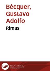 Portada:Rimas / Gustavo Adolfo Bécquer; edición crítica de Luis Caparrós Esperante