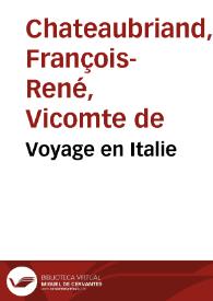 Portada:Voyage en Italie / François René de Chateaubriand