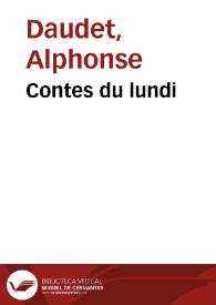 Portada:Contes du lundi / Alphonse Daudet
