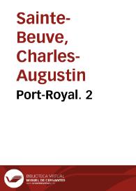 Portada:Port-Royal. 2 / Sainte-Beuve