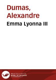 Portada:Emma Lyonna III / Alexandre Dumas