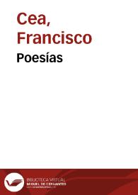 Portada:Poesías / Francisco Cea