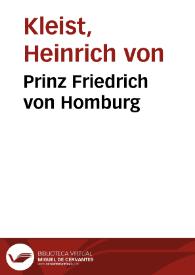 Portada:Prinz Friedrich von Homburg / Heinrich von Kleist