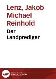 Portada:Der Landprediger / Jakob Michael Reinhold Lenz