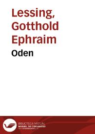 Portada:Oden / Gotthold Ephraim Lessing