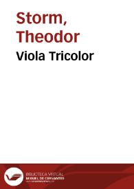 Portada:Viola Tricolor / Theodor Storm