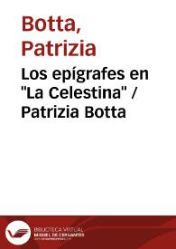 Los epígrafes en "La Celestina" / Patrizia Botta | Biblioteca Virtual Miguel de Cervantes