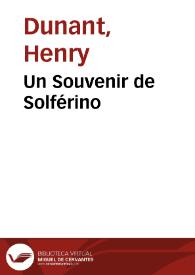 Portada:Un Souvenir de Solférino / Henry, Dunannt