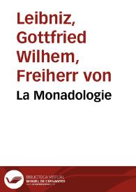 Portada:La Monadologie / Gottfried Wilhelm Leibnitz