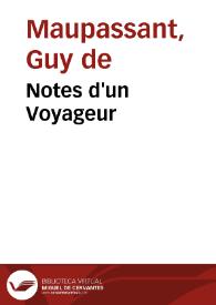 Portada:Notes d'un Voyageur / Guy de Maupassant