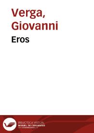 Portada:Eros / Giovanni Verga