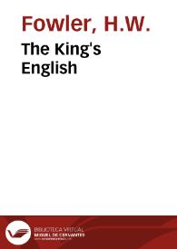 Portada:The King's English / H.W. Fowler
