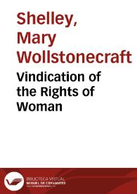 Portada:Vindication of the Rights of Woman / Mary Wollstonecraft Shelley
