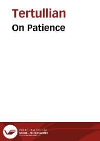 Portada:On Patience / Tertullian