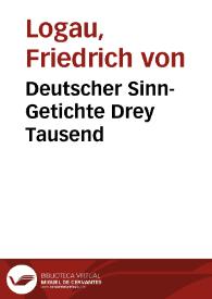 Portada:Deutscher Sinn-Getichte Drey Tausend / Friedrich von Logau