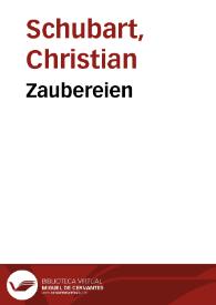 Portada:Zaubereien / Christian Friedrich Daniel Schubart