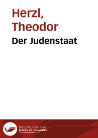 Portada:Der Judenstaat / Theodor Herzl