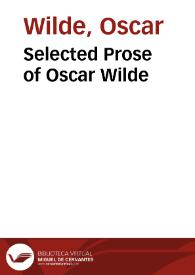 Portada:Selected Prose of Oscar Wilde / Oscar Wilde