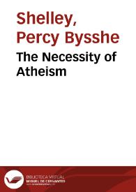 Portada:The Necessity of Atheism / Percy Bysshe Shelley