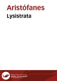 Portada:Lysistrata / Aristophanes