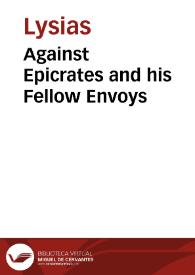 Portada:Against Epicrates and his Fellow Envoys / Lysias