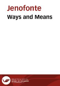 Portada:Ways and Means / Xenophon
