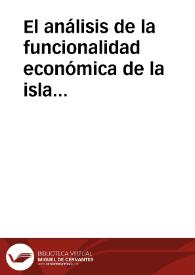 Portada:El análisis de la funcionalidad económica de la isla de Gran Canaria a través de un sistema de información geográfica / Silvia Sobral García... [etc.]