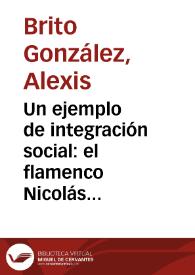 Portada:Un ejemplo de integración social: el flamenco Nicolás Martínez de Escobar / Alexis D.Brito González