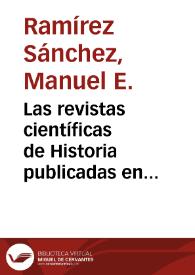 Portada:Las revistas científicas de Historia publicadas en Canarias: a propósito de \"Vegueta\" (1992-2003) / Manuel Ramírez Sánchez