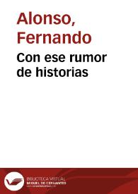 Portada:Con ese rumor de historias / Fernando Alonso