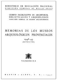 Portada:Museo Municipal de Elche (Alicante) [Memoria 1948] / Alejandro Ramos Folqués