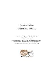 Portada:El jardín de Falerina / Pedro Calderón de la Barca; texto crítico preparado por Luis Galván y Carlos Mata
