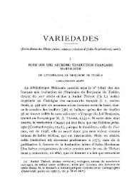 Portada:Note sur une ancienne traduction française manuscrite : De \"l'Itinéraire\" de Benjamin de Tudèle / Julien Weill
