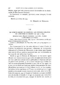 Portada:Le compte Henry de Castries : Les sources inédites de l'histoire du Maroc (de 1530 à 1845) / D. Francisco Codera
