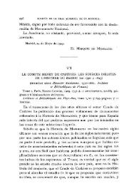Le compte Henry de Castries : Les sources inédites de l'histoire du Maroc (de 1530 à 1845) / D. Francisco Codera | Biblioteca Virtual Miguel de Cervantes