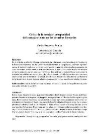 Crisis de la teoría y prosperidad del comparatismo en los estudios literarios / Javier Serrano Avilés | Biblioteca Virtual Miguel de Cervantes