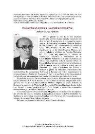 Portada:Profesor Don Cayetano de Mergelina (1891-1962) / Antonio García y Bellido