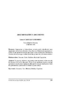 Más información sobre Argumentación y argumento / Lázaro Carrillo Guerrero