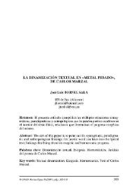 Portada:La dinamización textual en "Metal pesado", de Carlos Marzal / José Luis Tornel Sala