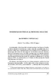 Portada:José Romera Castillo (ed.) : \"Tendencias escénicas al inicio del siglo XXI\". (Madrid: Visor Libros, 2006, 835 págs.) / Ingrid Beaumond
