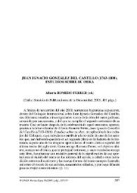 Portada:Alberto Romero Ferrer (ed.) : \"Juan Ignacio González del Castillo (1763-1800). Estudios sobre su obra\". (Cádiz: Servicio de Publicaciones de la Universidad, 2005, 401 págs.) / Jesús Martínez Baro