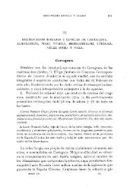 Inscripciones romanas y griegas de Cartagena, Almazarrón, Pego, Valera, Herramélluri, Córdoba, Vélez Rubio y Vera / Fidel Fita