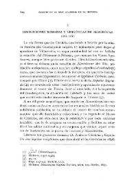 Portada:Inscripciones romanas y visigóticas de Almodóvar del Río / Fidel Fita