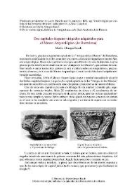 Portada:Dos capiteles hispano-visigodos adquiridos para el Museo Arqueológico [de Barcelona] / Martín Almagro Basch