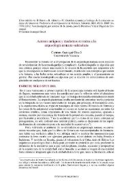 Portada:Autores antiguos y modernos en torno a la arqueología romana valenciana / Carmen Aranegui Gascó
