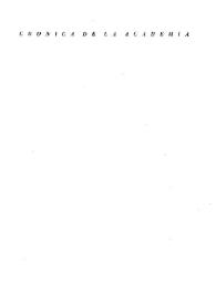 Academia : Boletín de la Real Academia de Bellas Artes de San Fernando. Primer semestre de 1962. Número 14. Crónica de la Academia | Biblioteca Virtual Miguel de Cervantes