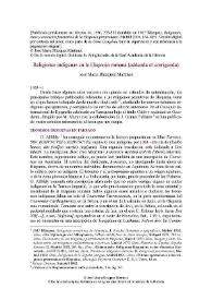 Portada:Religiones indígenas en la Hispania romana (addenda et corrigenda) / José María Blázquez Martínez