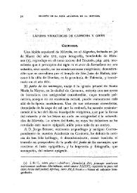 Lápidas visigóticas de Carmona y Gines / Fidel Fita | Biblioteca Virtual Miguel de Cervantes