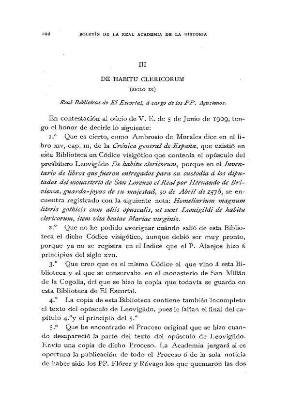 De habitu clericorum (siglo IX). Real Biblioteca de El Escorial, a cargo de los PP. Agustinos | Biblioteca Virtual Miguel de Cervantes