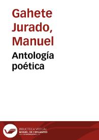 Portada:Antología poética / Manuel Gahete Jurado